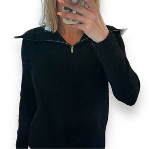 Calvin Klein 1/4 zip quarter zip NEW up sweater black NWT womens size Small S